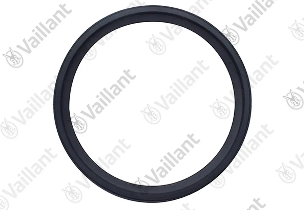 Schwarze Dichtung von Vaillant, runde Form, geeignet für verschiedene Adaptermodelle. Ideal für Dichtungen in Heizungs- oder Sanitäranwendungen.